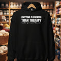 Knitting is Cheaper Hoodie Black / S