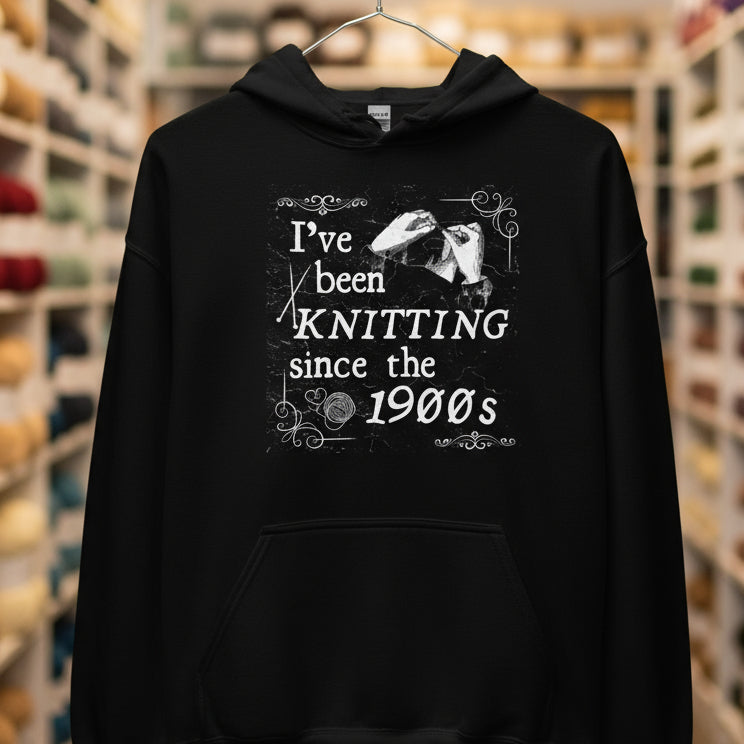 Knitting Since the 1900s Hoodie Black / S