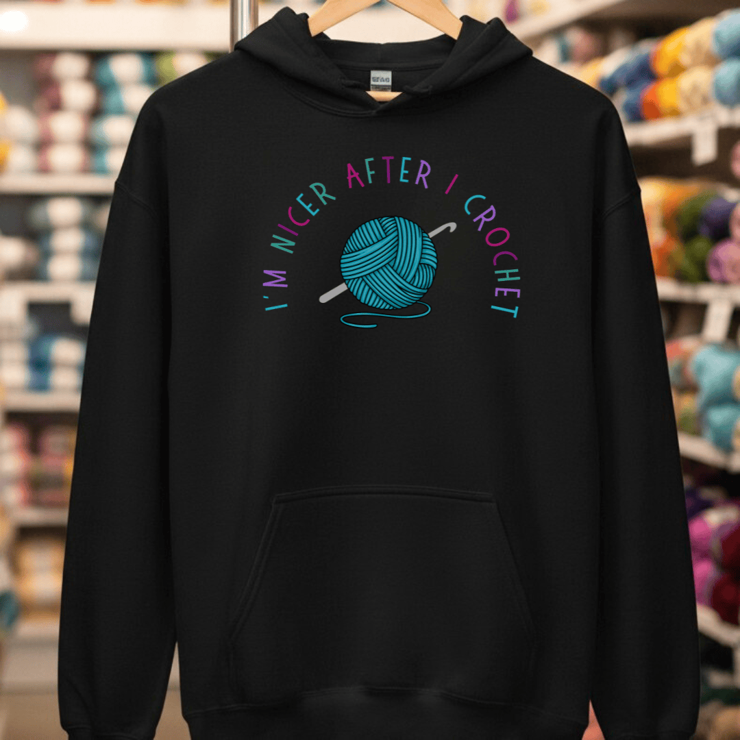 Nicer After Crochet Hoodie Black / S