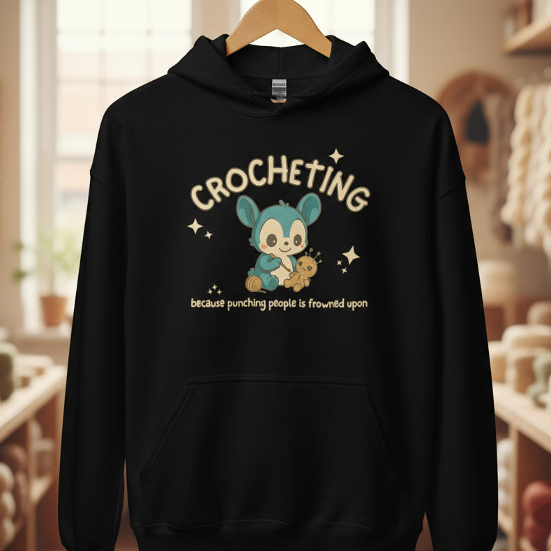 Punching People Is Frowned Upon Hoodie Black / S