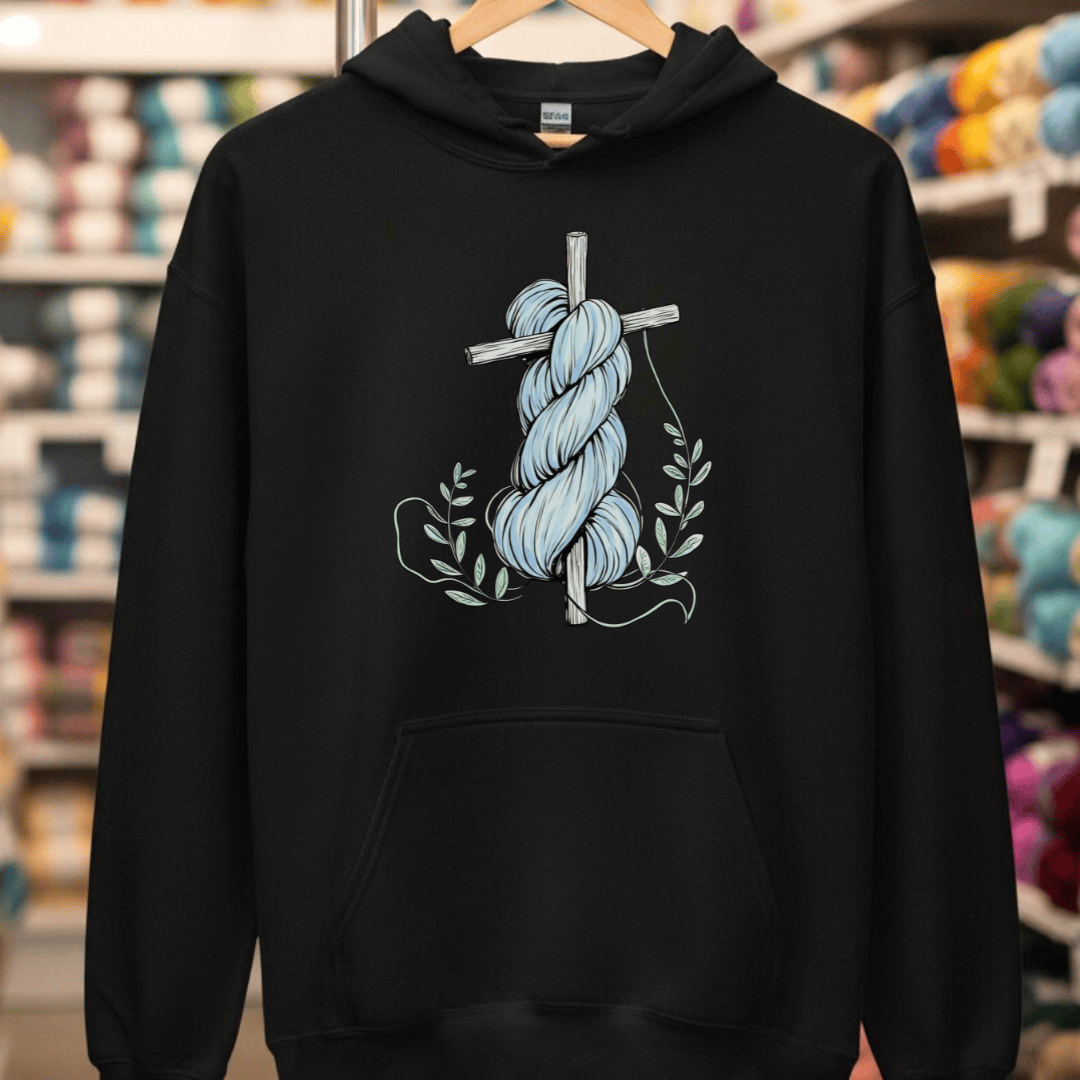 Skein On A Cross Hoodie Black / S