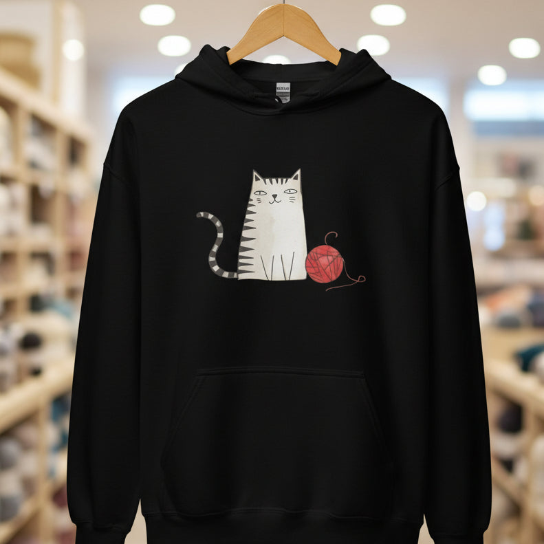 Sketchy Cat Hoodie Black / S