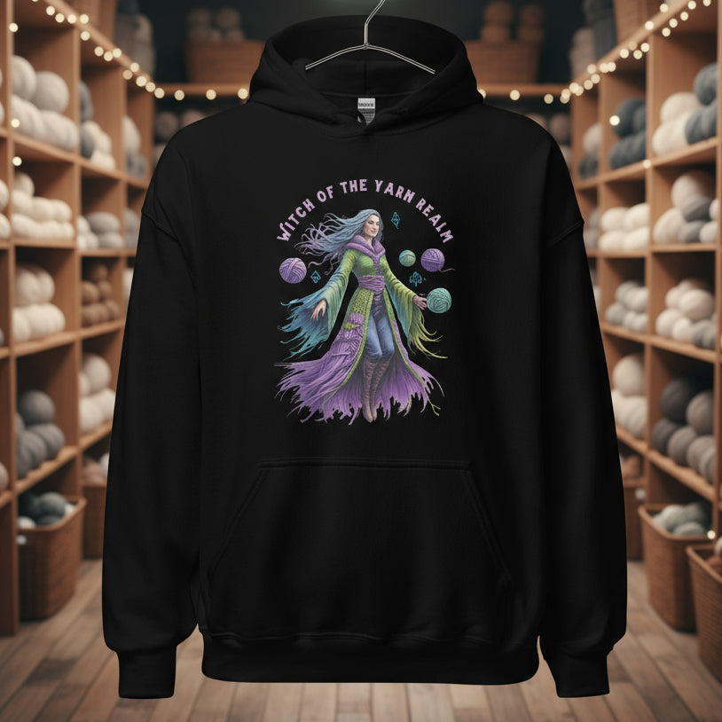 Witch of the Yarn Realm Hoodie Black / S