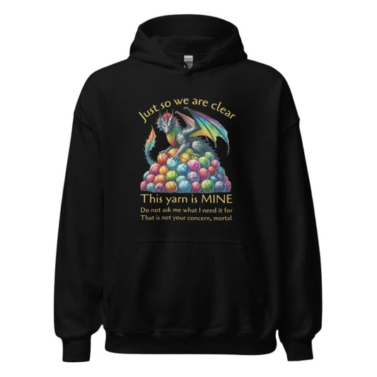 Yarn Dragon with slogan Hoodie Black / S