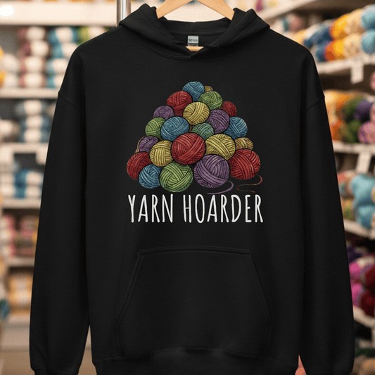 Yarn Hoarder Pile Hoodie Black / S
