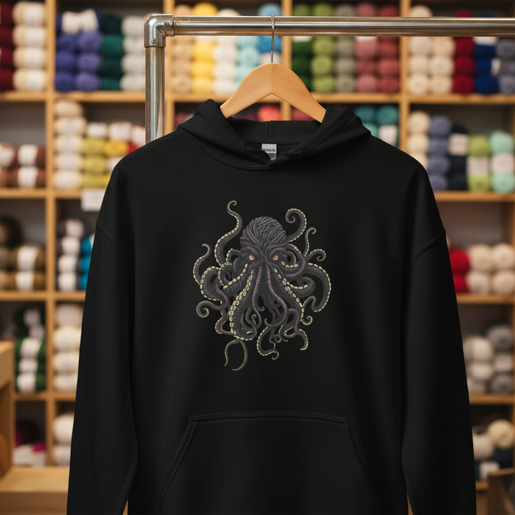 Yarn Sea Monster Hoodie Black / S