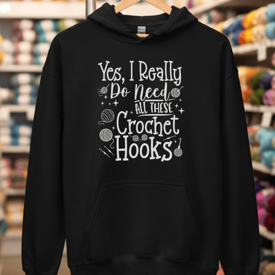 Yes I really Need These Hooks Hoodie Black / S