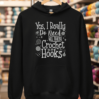 Yes I really Need These Hooks Hoodie Black / S