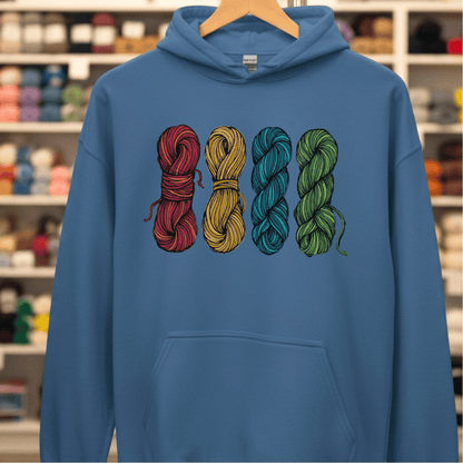 4 Sketched Skeins Hoodie Indigo Blue / S