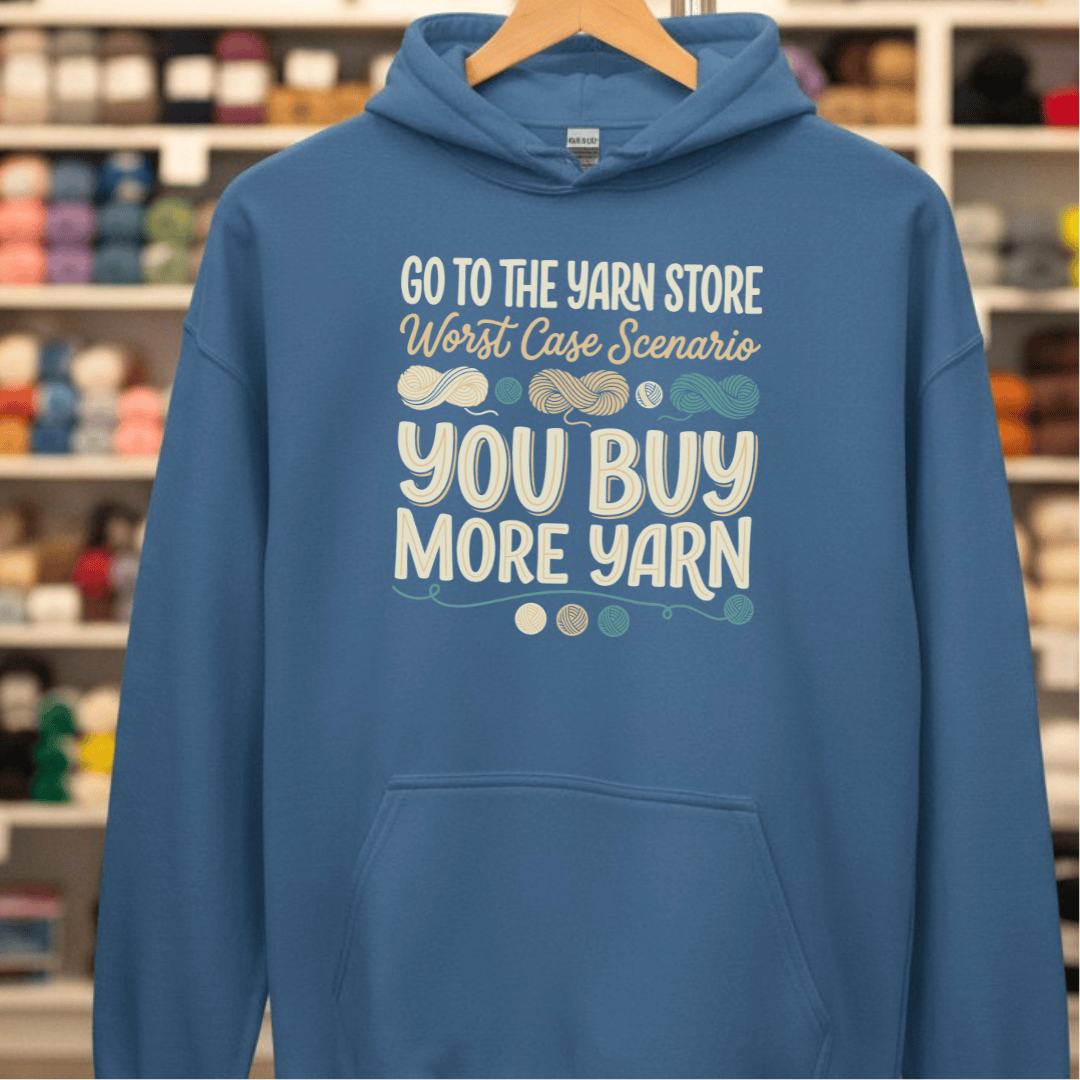 Buy More Yarn Hoodie Indigo Blue / S