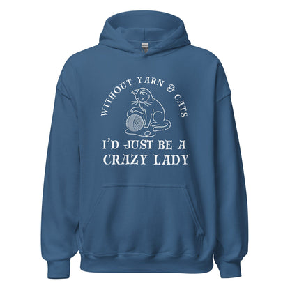 Cats & Yarn Hoodie Indigo Blue / S