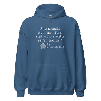 Christian Proverb Hoodie Indigo Blue / S