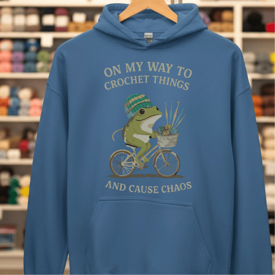 Crochet & Chaos Hoodie Indigo Blue / S