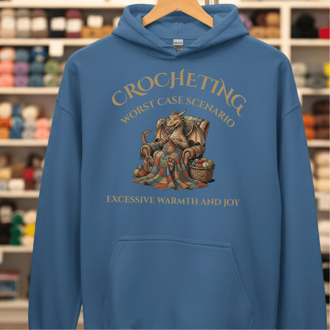 Crocheting Scenario Hoodie Indigo Blue / S