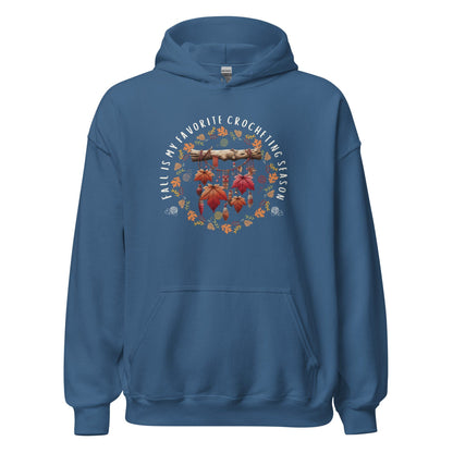Fall is my Crocheting Season Hoodie Indigo Blue / S