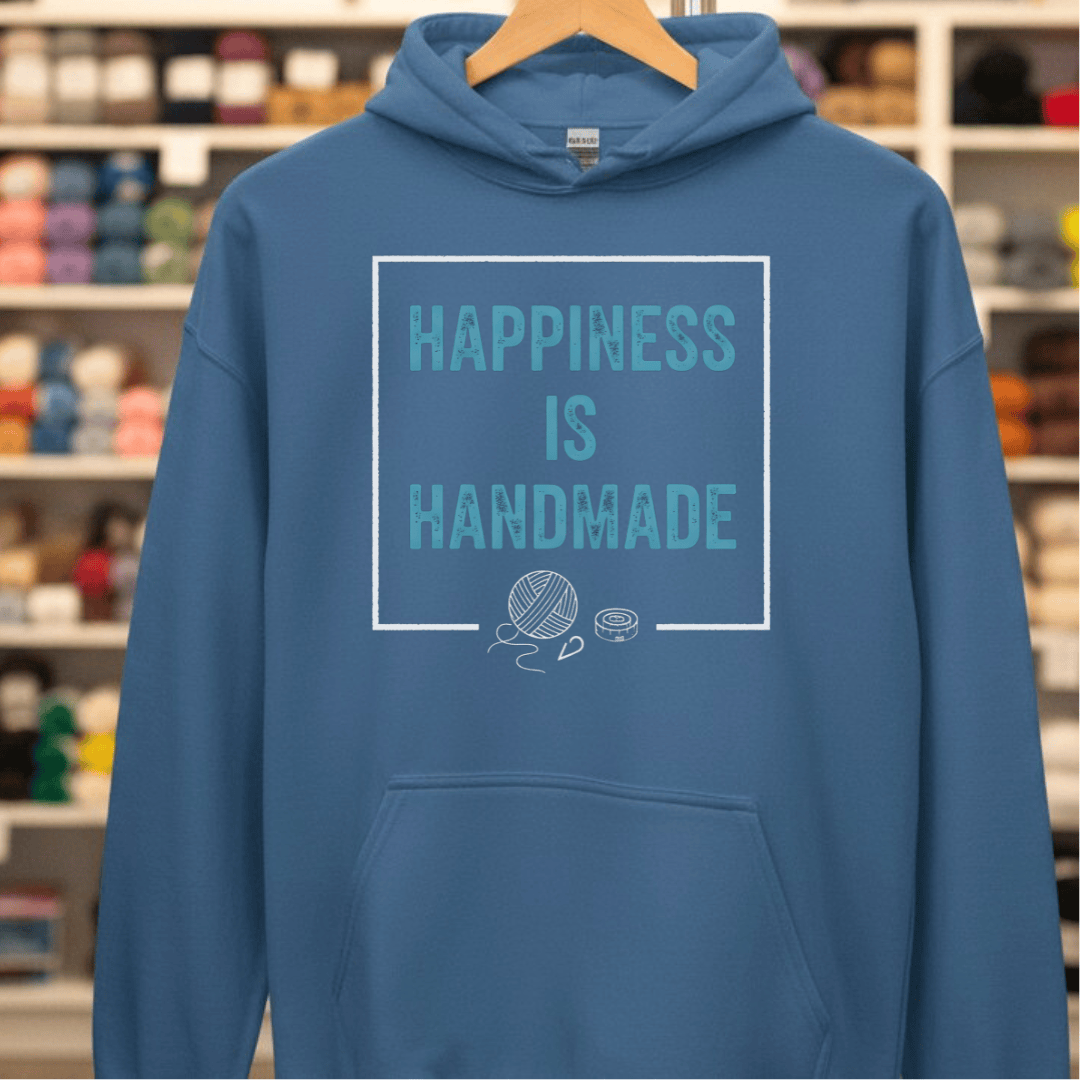Happiness Is Handmade Hoodie Indigo Blue / S