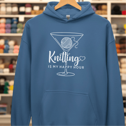 Happy Hour Knitting Hoodie Indigo Blue / S