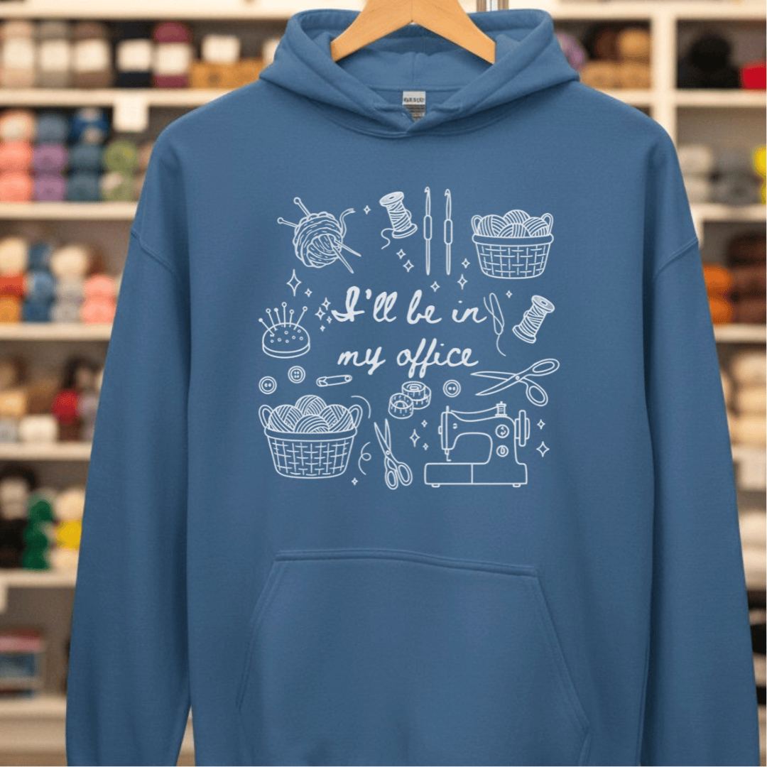 I'll Be In My Office Hoodie Indigo Blue / S