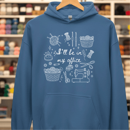 I'll Be In My Office Hoodie Indigo Blue / S