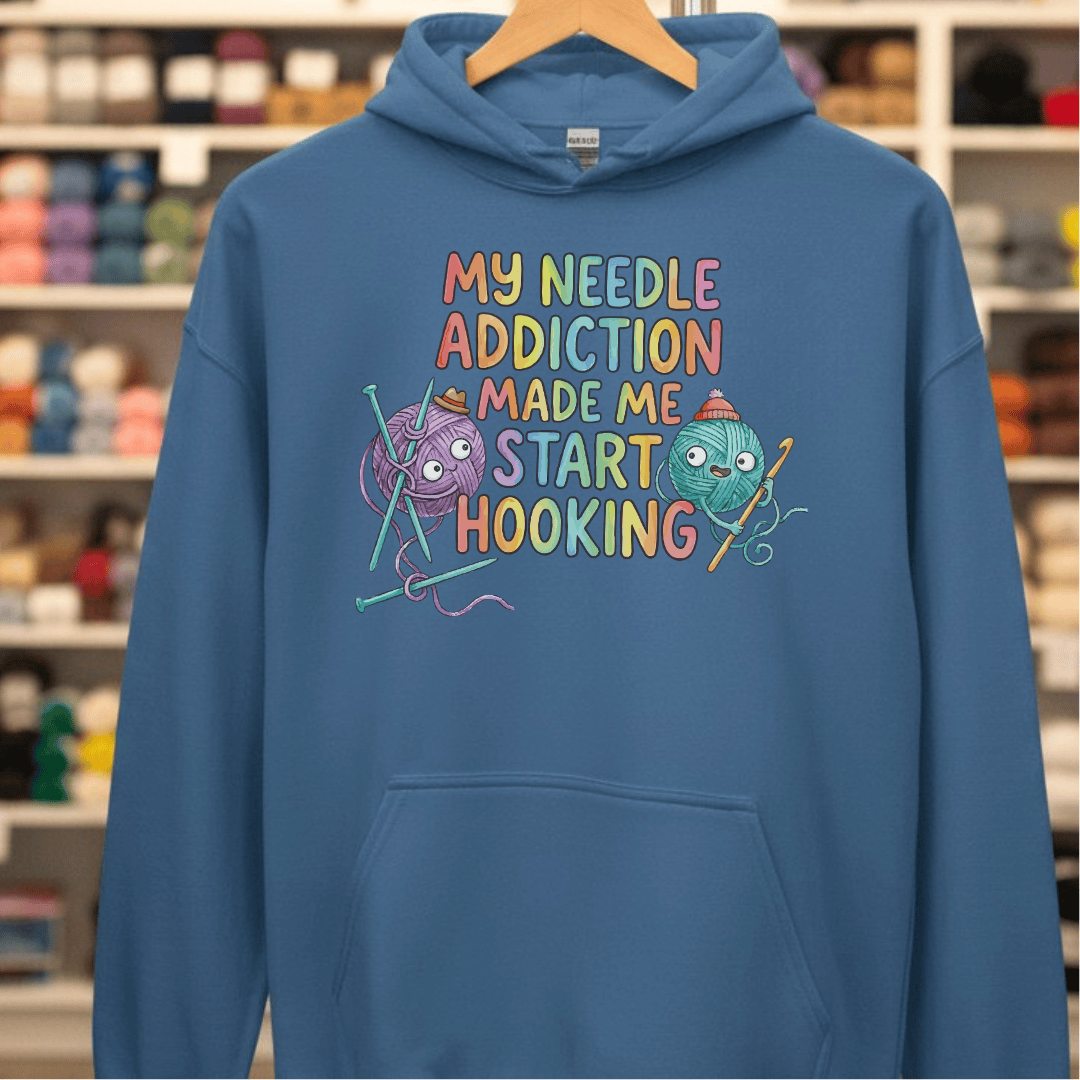 My Needle Addiction Hoodie Indigo Blue / S