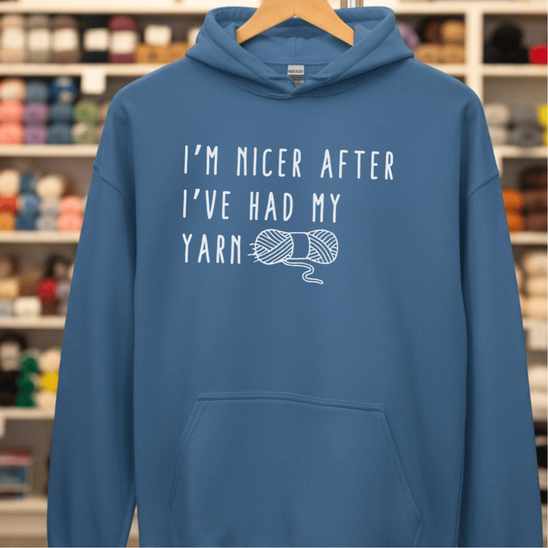 Nicer After Yarn Hoodie Indigo Blue / S