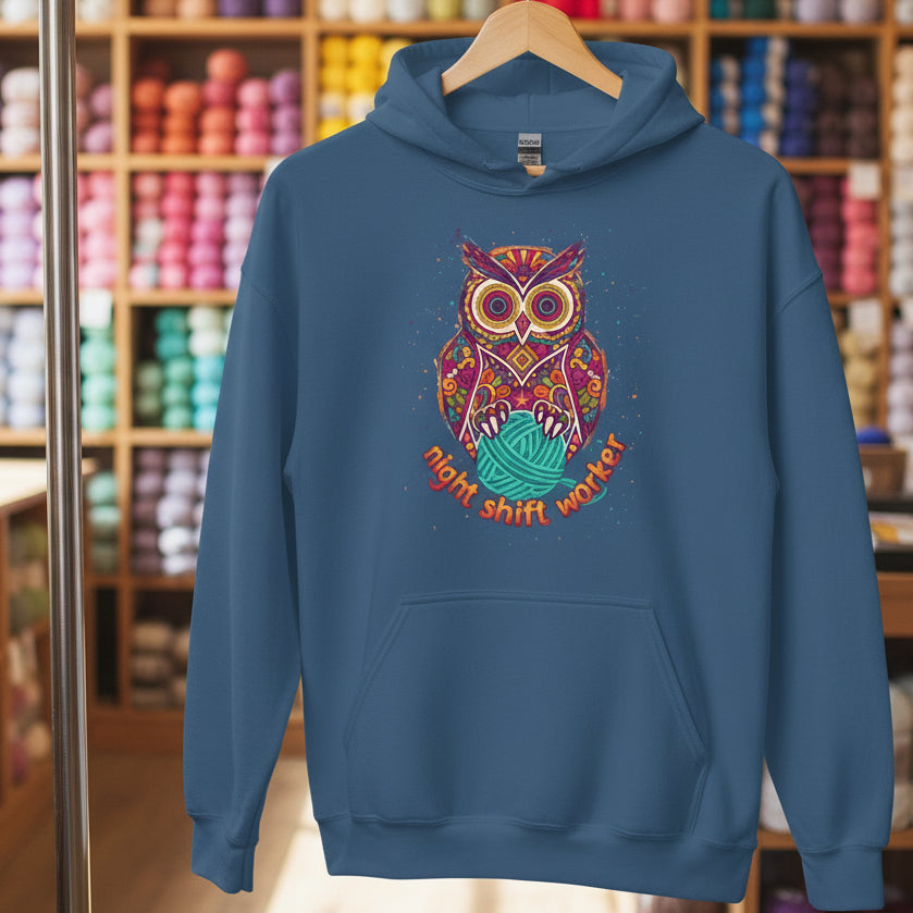 Night Shift Worker Hoodie Indigo Blue / S