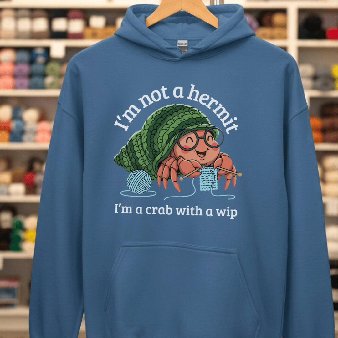 Not A Hermit Hoodie Indigo Blue / S