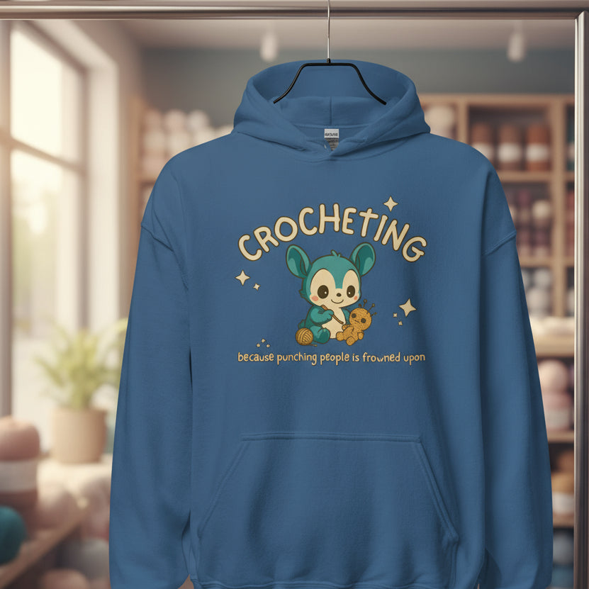 Punching People Is Frowned Upon Hoodie Indigo Blue / S