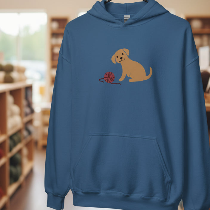 Puppy & Yarn Hoodie Indigo Blue / S