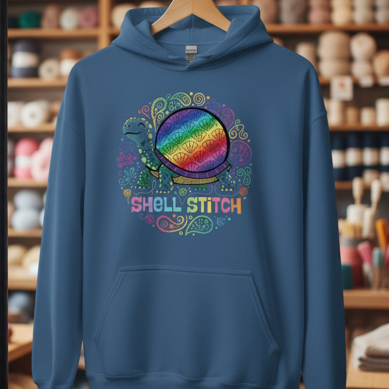 Shell Stitch Hoodie Indigo Blue / S
