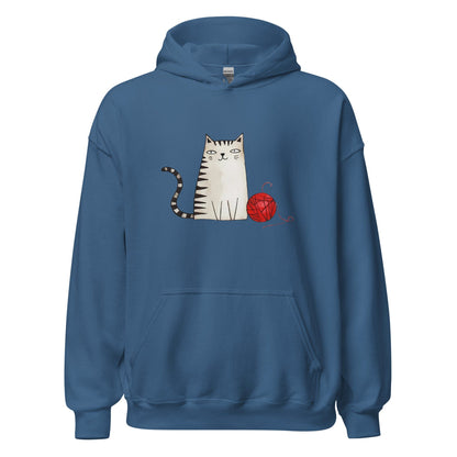 Sketchy Cat Hoodie Indigo Blue / S