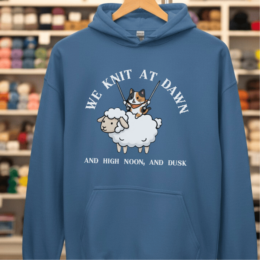 We Knit At Dawn Hoodie Indigo Blue / S