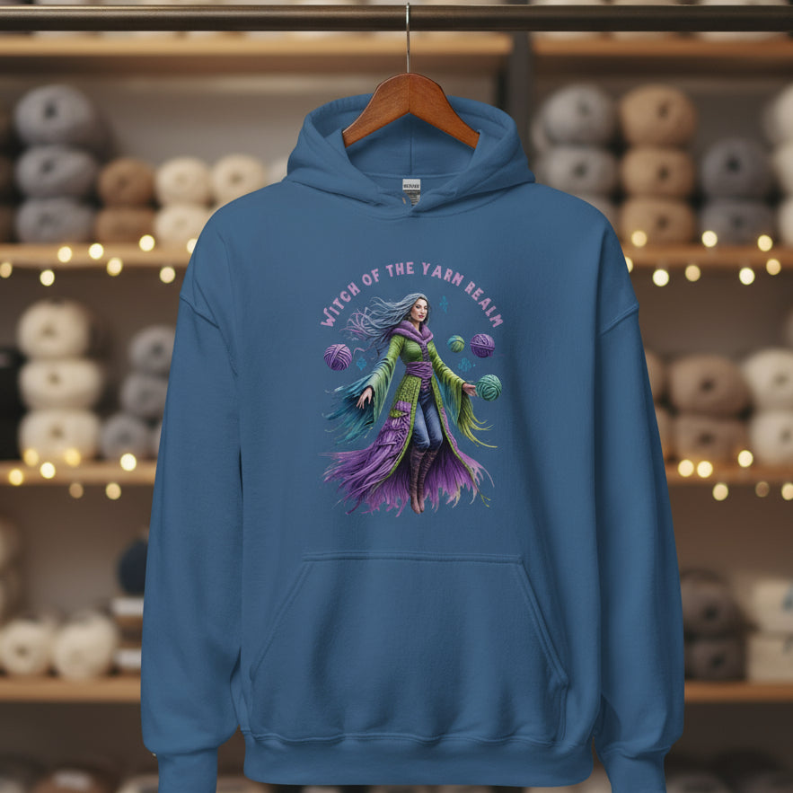 Witch of the Yarn Realm Hoodie Indigo Blue / S