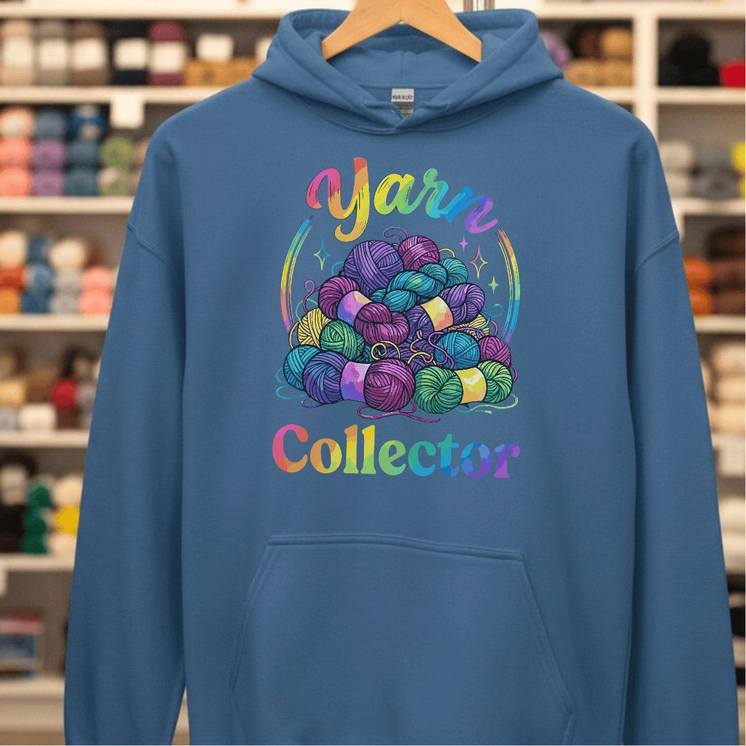Yarn Collector - Rainbow Hoodie Indigo Blue / S
