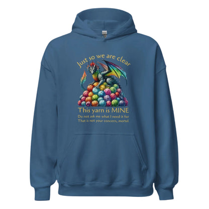 Yarn Dragon with slogan Hoodie Indigo Blue / S