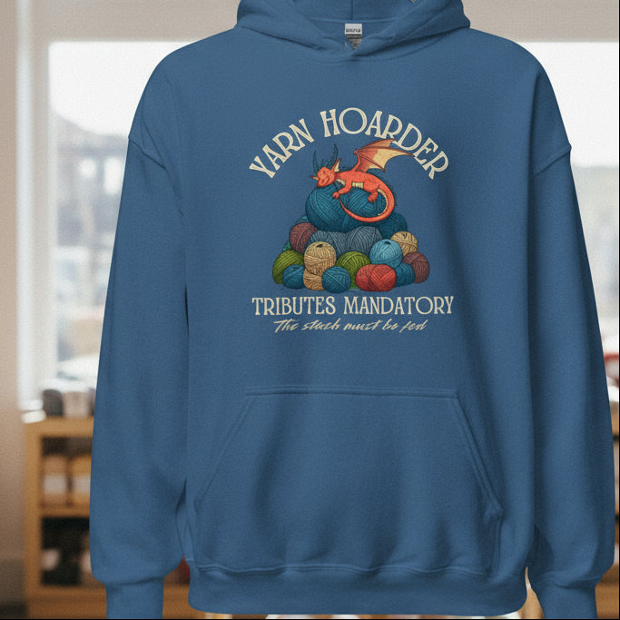 Yarn Hoarder Hoodie Indigo Blue / S