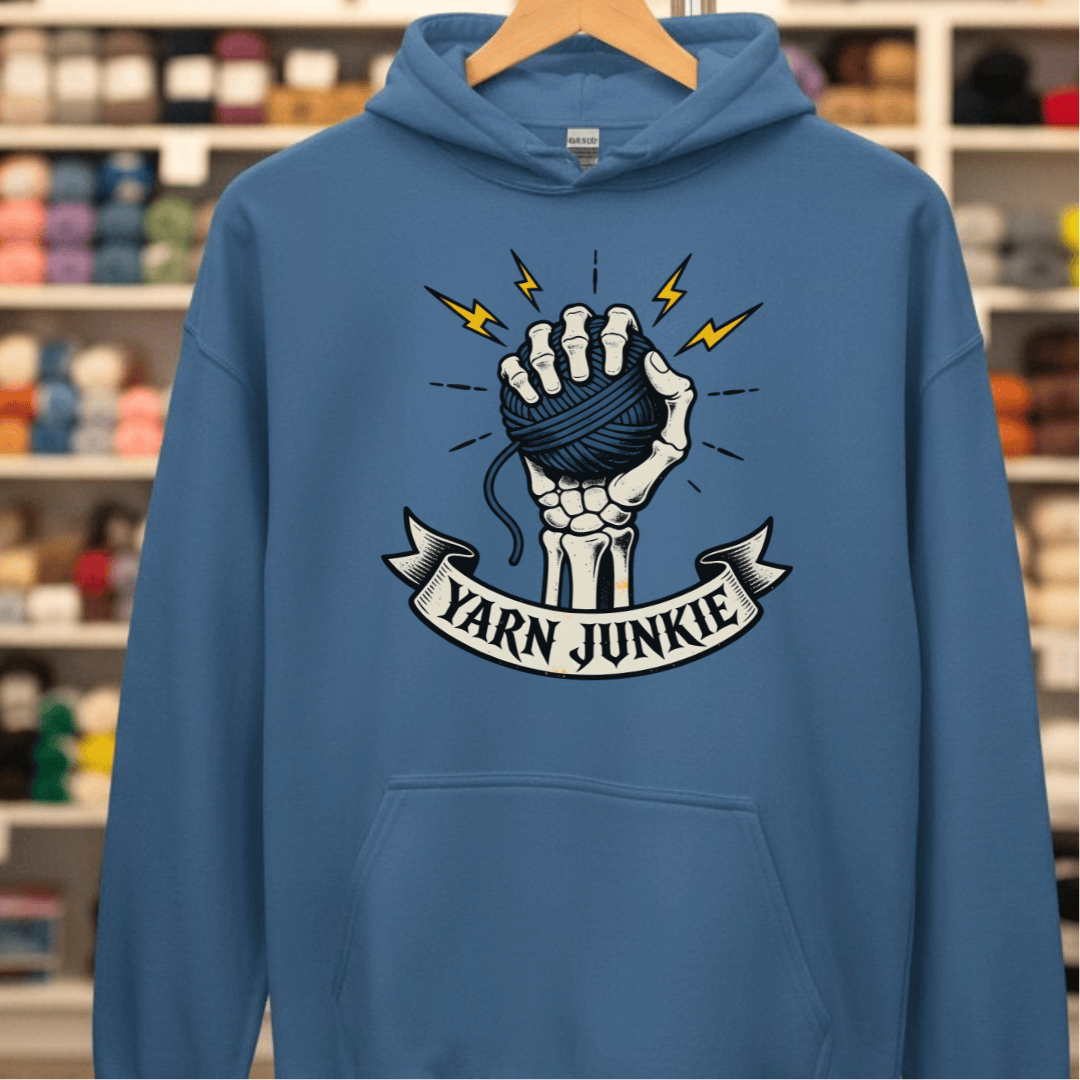 Yarn Junkie Hoodie Indigo Blue / S