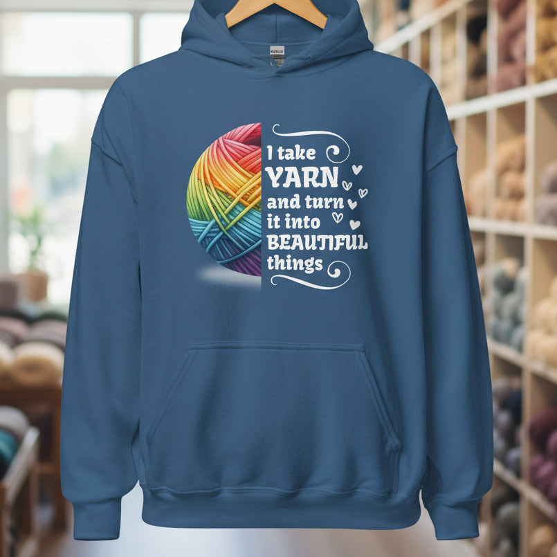 Yarn to Beauty Hoodie Indigo Blue / S