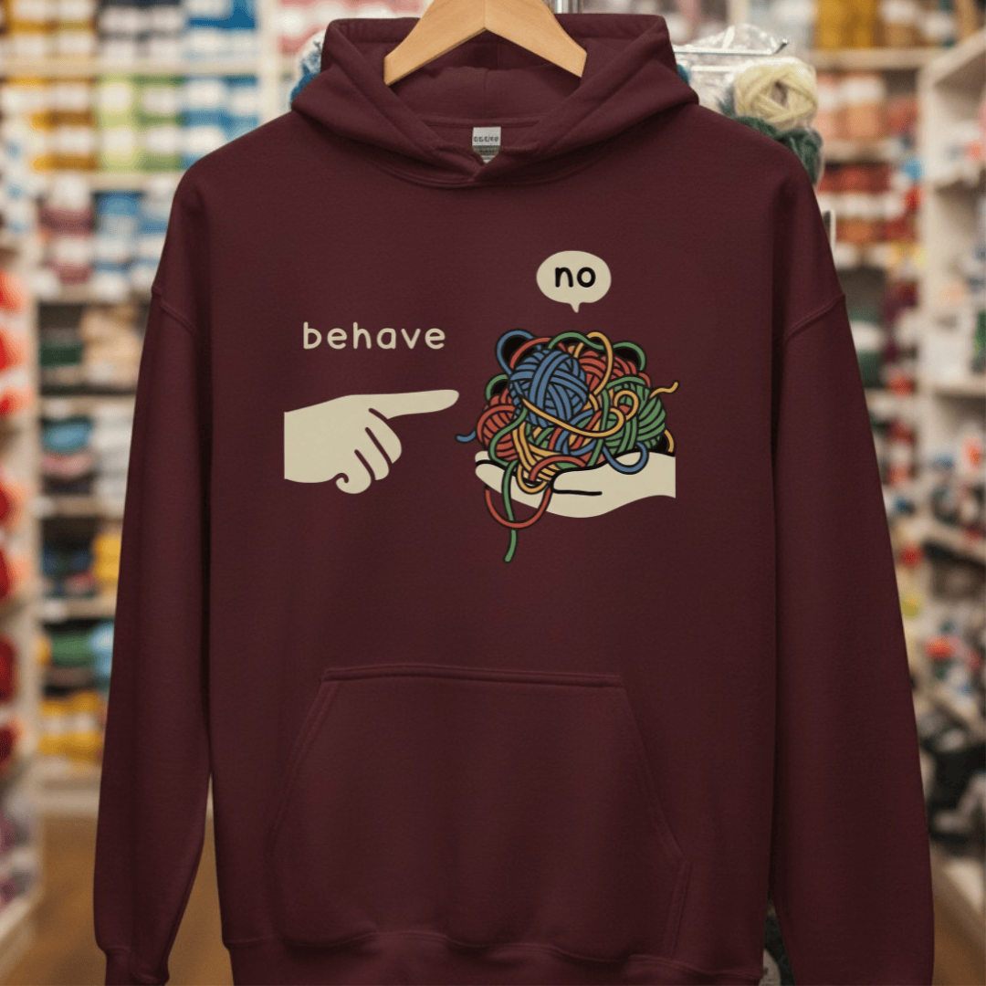 Behave Hoodie Maroon / S