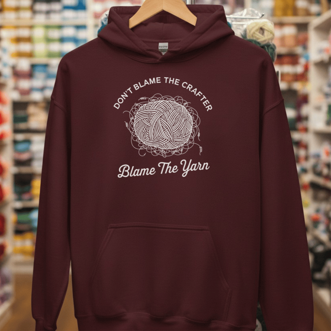 Blame The Yarn Hoodie Maroon / S