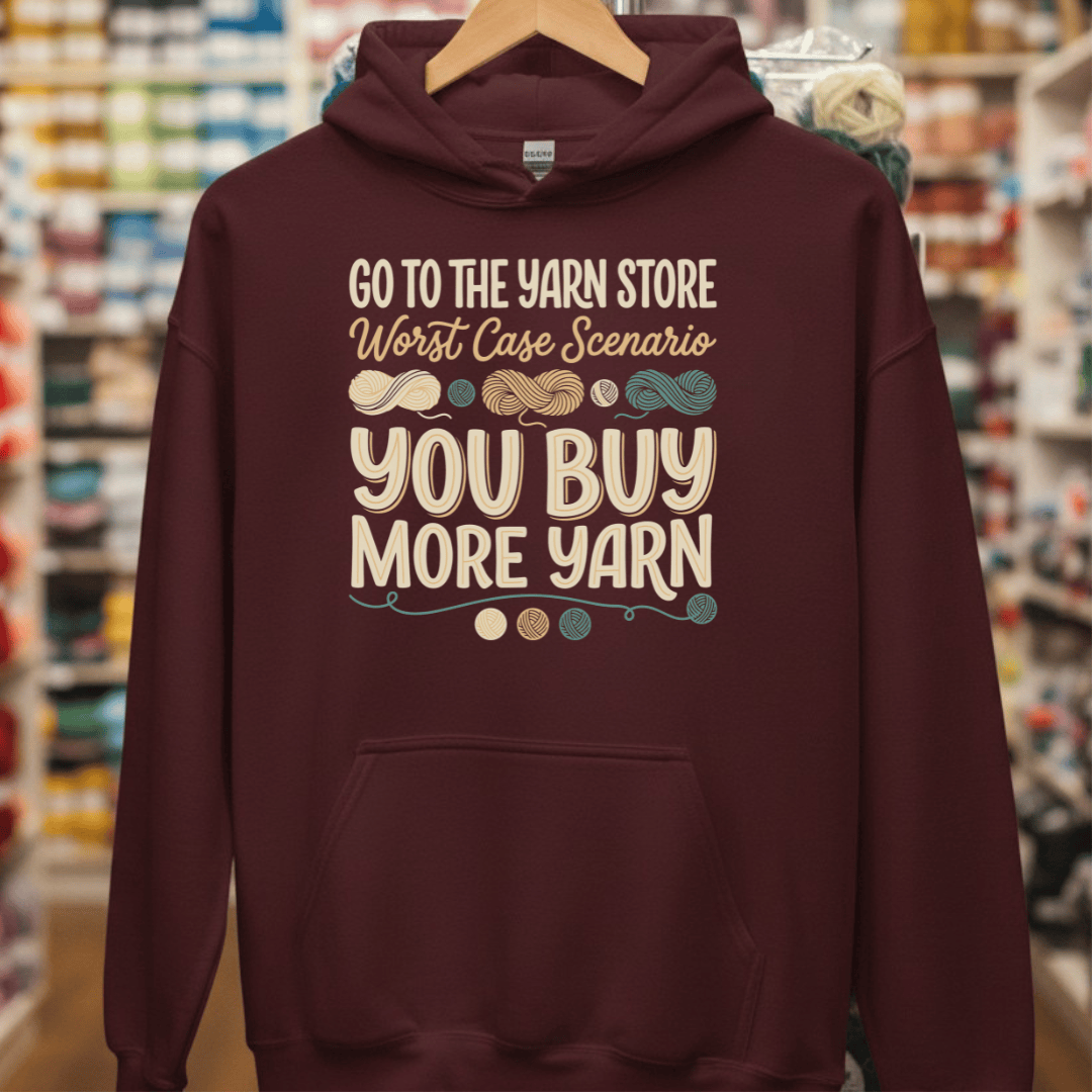 Buy More Yarn Hoodie Maroon / S