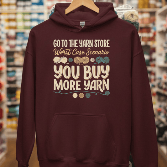 Buy More Yarn Hoodie Maroon / S