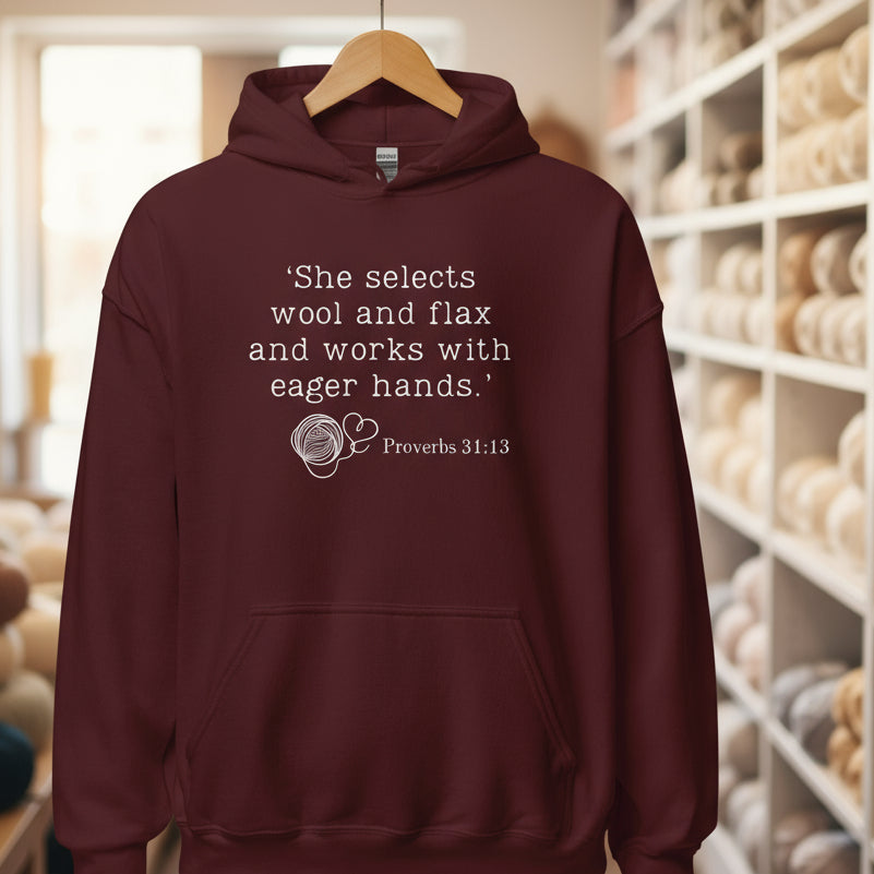 Christian Proverb Hoodie Maroon / S