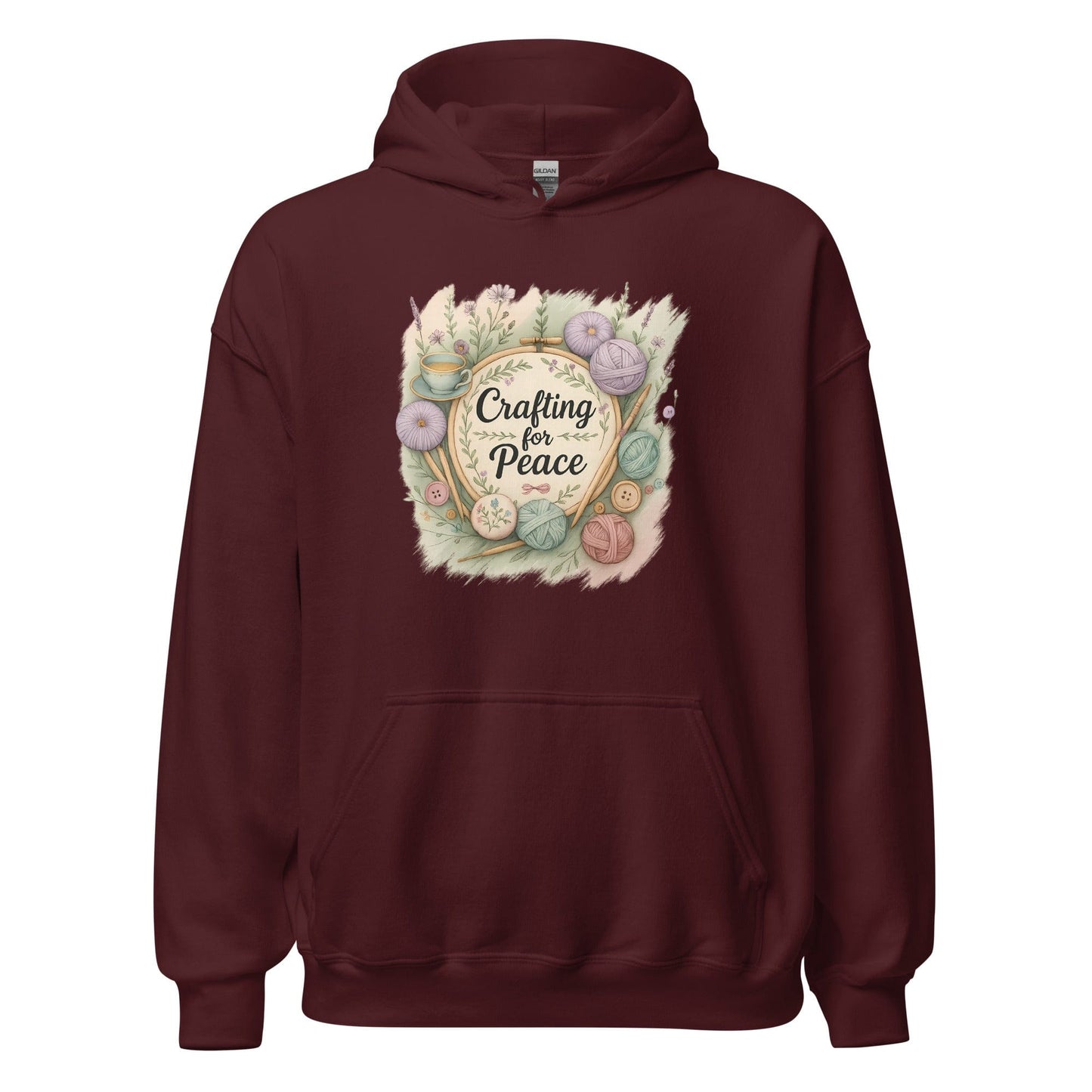 Crafting for Peace Hoodie Maroon / S