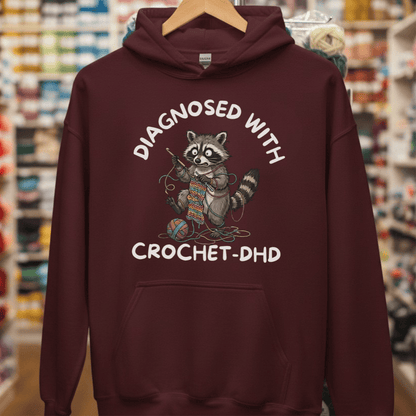 Crochet-DHD Hoodie Maroon / S