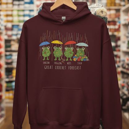Crochet Forecast Hoodie Maroon / S