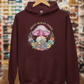 Crochet With My Gnomies Hoodie Maroon / S