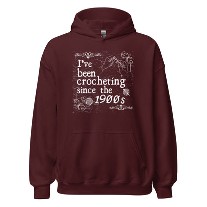 Crocheting Since the 1900s Hoodie Maroon / S