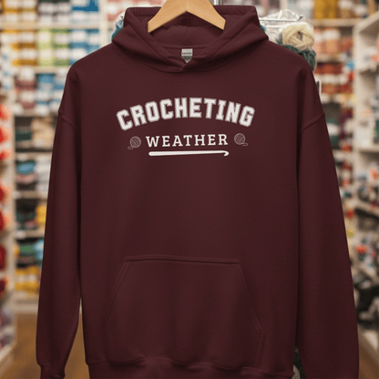 Crocheting Weather Hoodie Maroon / S