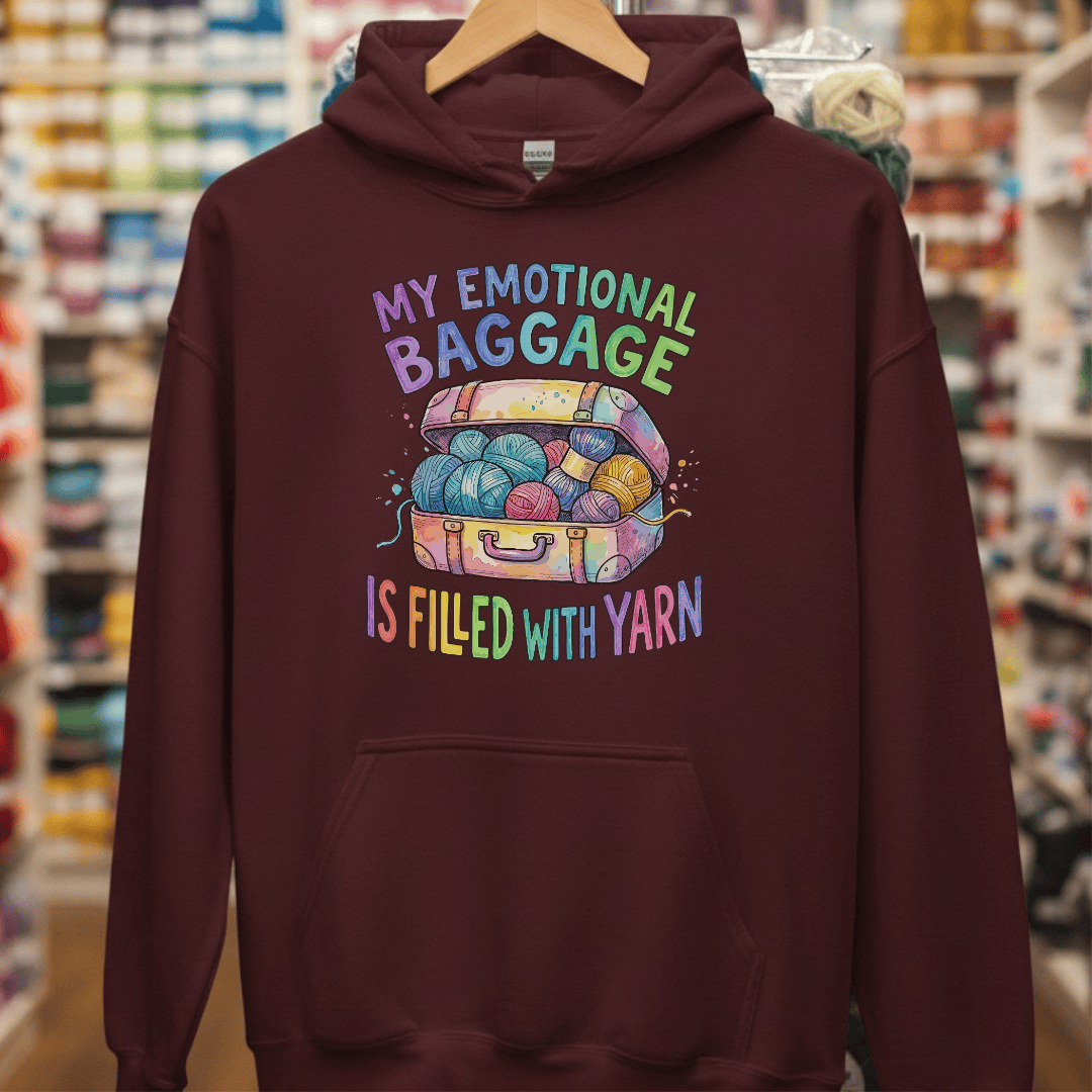 Emotional Baggage Hoodie Maroon / S